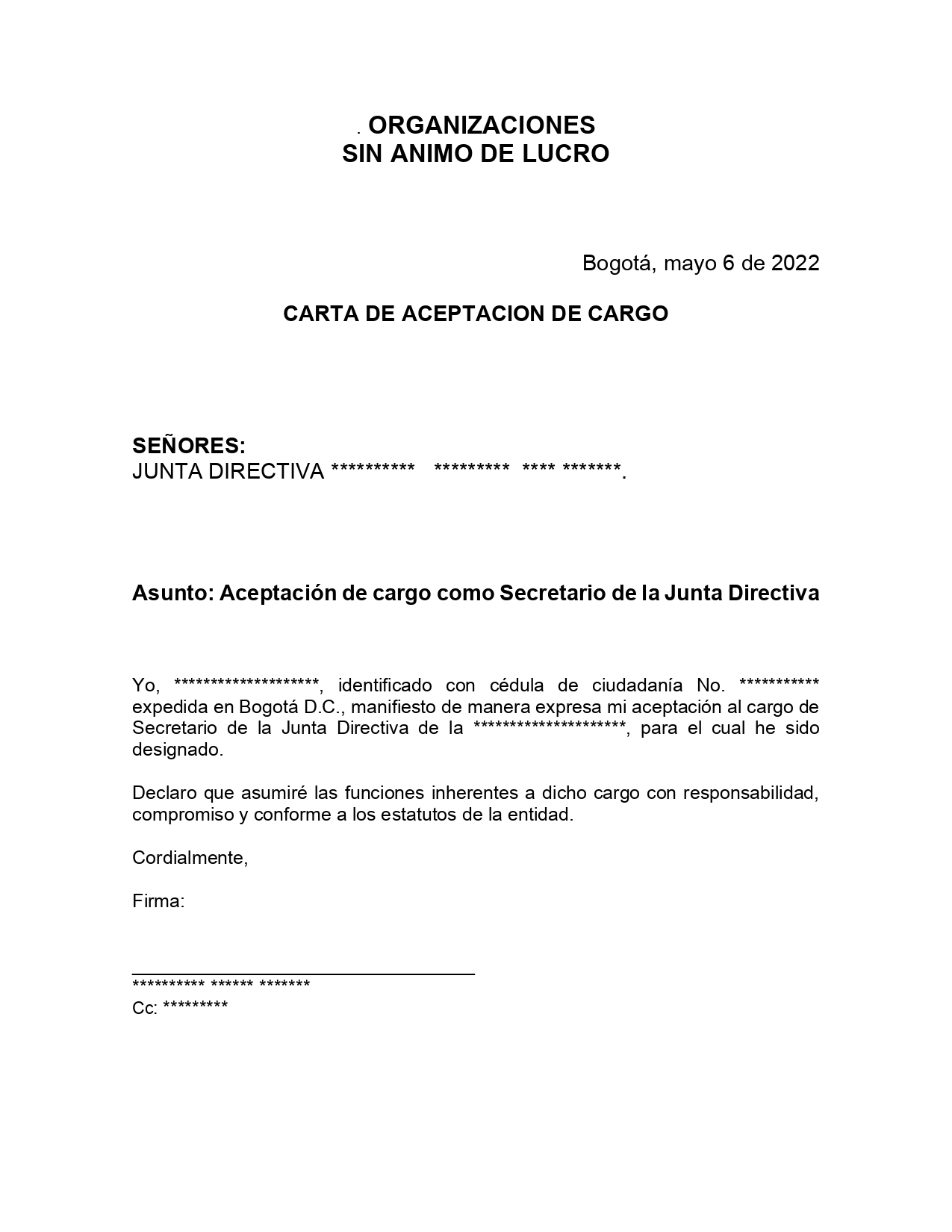 Carta de Aceptación