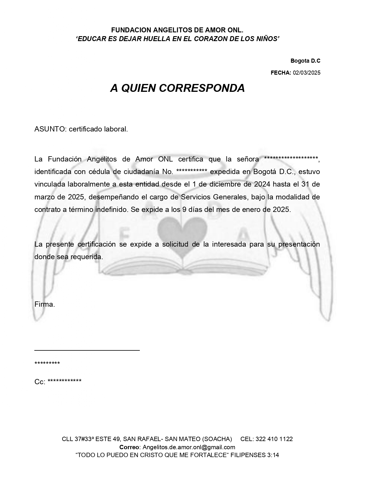 Carta Laboral